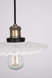 Globen Lighting Висяща лампа COBBLER, бяла, Ø 25 cm, Затъмняване, Бял, Дневна/трапезария, Стъкло, Винтидж