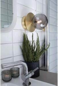 Globen Lighting стенна лампа ART DECO, месинг/бял Ø 16cm IP44, Затъмняване, Злато / месинг, Дневна/трапезария, Метал, Дизайн, Глобус