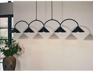 Globen Lighting Висяща лампа CURVE 5, черна, 5-крилна, 165 cm, Затъмняване, Черен, Дневна/трапезария, Метал, Винтидж