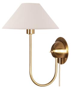 Globen Lighting стенна лампа IRIS, кремава, височина 32 cm, Бежов, Дневна/трапезария, Плат / текстил, Винтидж, Стенна розетка отгоре