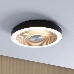 Paulmann LED плафон Volea черен/златен Ø 32 cm IP44 димируем, Затъмняване, Черен, Баня, Пластмаса, Модерен