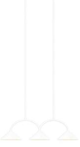Globen Lighting Висяща лампа CURVE 3, бяла, 3-светлинна, 95 cm, Затъмняване, Бял, Дневна/трапезария, Метал, Винтидж