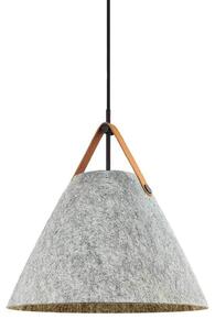 DFTP by Nordlux Висяща лампа Strap, светлосива, Ø 36 см, метал/кожа, Затъмняване, Сив, Дневна/трапезария, Плат / текстил, Скандинавски