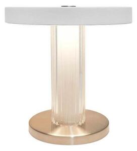 DFTP by Nordlux LED акумулаторна настолна лампа Trezzi, бяла, височина 22 cm, метал/стъкло, Затъмняване, Бял, Дневна/трапезария, Метал, Скандинавски