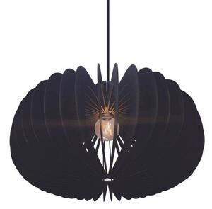 Nordlux Висяща лампа Hazo, Ø 65 cm, черна, дърво, Затъмняване, Черен, Дневна/трапезария, Дървесина, Скандинавски