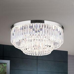 ORION LED осветление за таван Prism, хром, Ø 55 cm, Затъмняване, Прозрачен, Коридор, Кристал