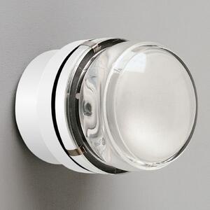 Oluce Fresnel - Стенна лампа със стъклена леща IP44, бяла, Затъмняване, Прозрачен, Баня, Стъкло, Дизайн, Кръгъл директен таван