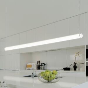 TECNICO by Sforzin Pirgos LED висящо осветление, дължина 200 см, с възможност за димиране,, Затъмняване, Бял, Дневна/трапезария, Пластмаса, Модерен