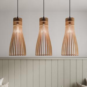TEMAR LIGHTING Висяща лампа Bottle, с три лампи, Затъмняване, Дърво, Дневна/трапезария, Дървесина, Къща в провинцията / Рустик