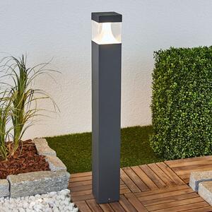 Lucande LED осветление за пътеки Egon, височина 90 cm, графитно сиво, IP54, Черен, Метал, Модерен