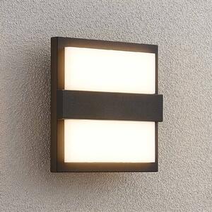 Lucande LED външна стенна лампа Gylfi, 20 cm, антрацит, алуминий, Черен, Метал, Модерен