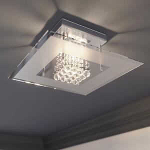 Lindby Lisandra IP44 LED осветление за таван, Металик, Баня, Метал, Модерен