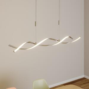 Lindby LED висяща лампа Auron, цвят никел, метал, с възможност за димиране, Затъмняване, Сив, Дневна/трапезария, Пластмаса, Модерен