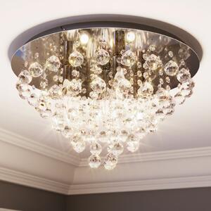 Lindby Таванно осветление Annica, кръгло, хром, метал, Ø 46cm, Затъмняване, Прозрачен, Дневна/трапезария, Метал, Модерен