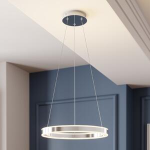Lucande LED висящо осветително тяло Lyani, Ø 50 cm, хром, с възможност за, Затъмняване, Металик, Дневна/трапезария, Метал, Модерен
