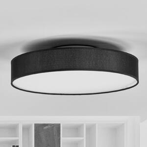 Lindby LED лампа за таван Saira, Ø 40 cm, черна, текстил, Черен, Дневна/трапезария, Плат / текстил, Модерен
