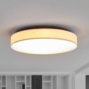 Lindby LED лампа за таван Saira, Ø 50 cm, бяла, текстил, Бял, Дневна/трапезария, Плат / текстил, Модерен