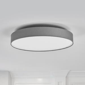 Lindby LED лампа за таван Saira, Ø 50 cm, сива, текстил, Сив, Дневна/трапезария, Плат / текстил, Модерен