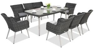 Ексклузивен техноратанов комплект за трапезария Cordoba антрацит на Garden Point за 8 души