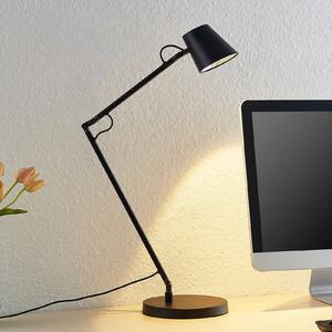 Lucande LED настолна лампа Tarris, височина 46 cm, черна, Затъмняване, Черен, кабинет / офис, Метал, Модерен