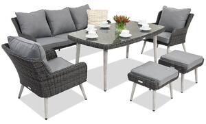 Градински мебели + Bilbao Apetito 5 + 2 пуфа Garden Point антрацит