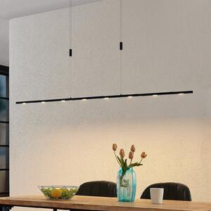 Lucande LED висяща лампа Stakato, 180 cm, 8 светлини, с възможност за димиране, Затъмняване, Черен, Дневна/трапезария, Алуминий, Модерен