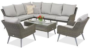 Градински мебели Bilbao Corner 7 Garden Point сив