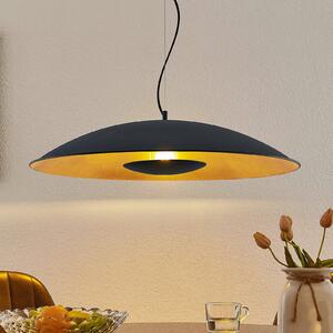 Lindby Висяща лампа Narisara, Ø 80 cm, E27, черно-златиста, Затъмняване, Черен, Дневна/трапезария, Метал, Модерен
