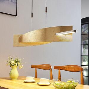 Lucande LED висящо осветление Marija, 101 cm, златист цвят, с възможност за, Затъмняване, Злато / месинг, Дневна/трапезария, Метал, Модерен