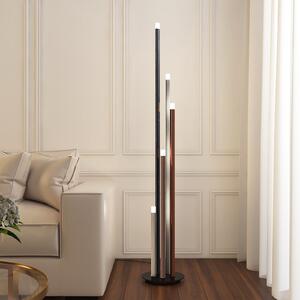 Lucande LED подова лампа Stoika, 150 cm, 5 светлини, метал, Затъмняване, Многоцветен, Дневна/трапезария, Метал, Модерен