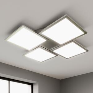 Lucande LED лампа за таван Ilira, 4-светлинна, сребриста, CCT, с възможност за, Затъмняване, Металик, Кухня, Алуминий, Модерен
