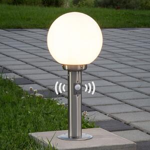 Lindby Светило за поставяне на основа Vedran, 45 cm, неръждаема стомана, сензор, Затъмняване, Металик, Неръждаема стомана, Модерен, Глобус за открито