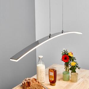 Lucande LED висящо осветително тяло Lorian, 99 cm, хром, метал, Металик, Дневна/трапезария, Алуминий, Модерен