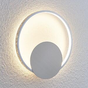 Lindby LED стенна лампа Anays, Ø 32 cm, хром/прозрачна, пластмаса, Металик, Дневна/трапезария, Пластмаса, Модерен