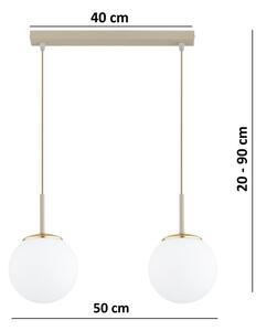 Brilagi - Полилей на кабел MILO 2xE27/60W/230V бежов/златен