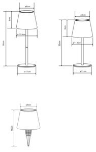 Globo 58488NG-LED Сензорно димируема акумулаторна външна настолна лампа VANNIE 3W/5V IP54 1800mAh зелена