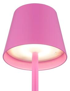 Globo 58488P-LED Сензорна, с регулируема яркост и презареждаема външна настолна лампа VANNIE 3W/5V IP54 1800mAh розова