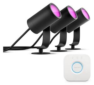 Philips - комплект от 3 LED точкови осветителни тела Hue LILY LED/8W/230V IP65 + Hue bridge