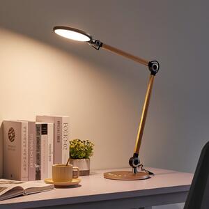Lindby LED настолна лампа Nyxaris, злато, метал, CCT, 50 cm, Затъмняване, Злато / месинг, кабинет / офис, Пластмаса, Модерен