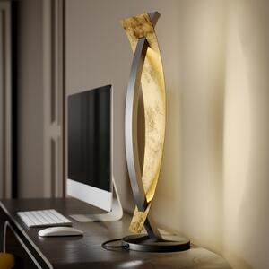 Lucande LED настолна лампа Marija, черна, с възможност за димиране, 62 cm, Затъмняване, Черен, Дневна/трапезария, Метал, Модерен