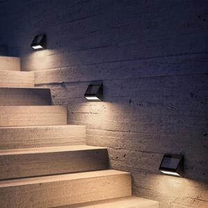 KLEWE LED слънчева стенна лампа ECOSTEP, антрацит, 17 cm, IP65, Черен, Алуминий, Модерен, Соларно осветление