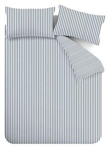 Синьо единично фланелено спално бельо 135x200 cm Stripe – Catherine Lansfield