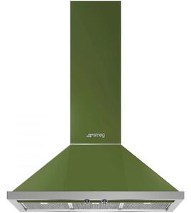 Абсорбатор SMEG Portofino KPF9OG, 275W, А+, 781 м3/ч, 3 скорости, 3 филтъра, Антивъзвръщателен клапан, Инокс, LED, Зелен