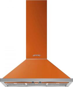 Абсорбатор SMEG Portofino KPF9OR, 275W, А+, 781 м3/ч, 3 скорости, 3 филтъра, Антивъзвръщателен клапан, Инокс, LED, Оранжев