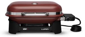 Електрическо барбекю Weber Lumin Compact WB91040979DL, 2200W, 315C MAX, Емайлирани с порцелан чугунени скари, Червен
