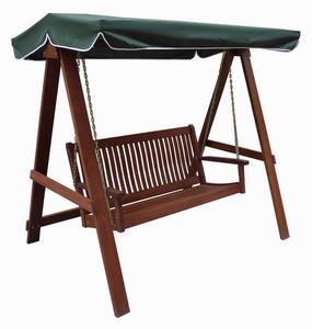 Градинска люлка Muhler Meranti, 168х168х123 см, До 180 кг, Дърво Shorea, Сенник, Зелен/кафяв