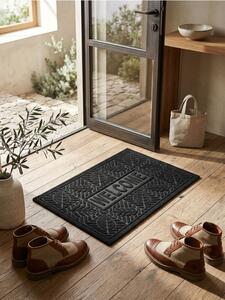 Sinsay - Постелка с надпис Welcome - черeн