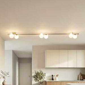 TK Lighting Таванска лампа Imelo, кафява, 6-пламъчна, стъкло, дължина 200 cm, Затъмняване, Кафяв / ръждив, спалня, Стъкло