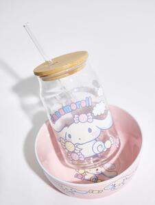 Sinsay - Стъклена чаша с бамбуков капак и сламка Cinnamoroll - многоцветен
