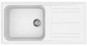 Кухненска мивка Smeg LZ150B, 100 см, Материал против надраскване, Лесен за почистване, Бял